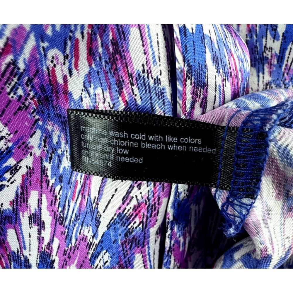 The Limited Woman’s Tie Neck Halter Tank Top Satin Feel Pink Blue Size Medium