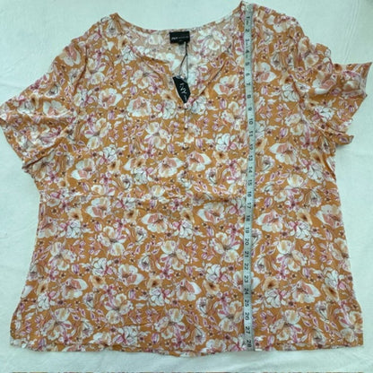 Jones New York Women Size 2X Peasant Ditsy Floral Blouse NWT