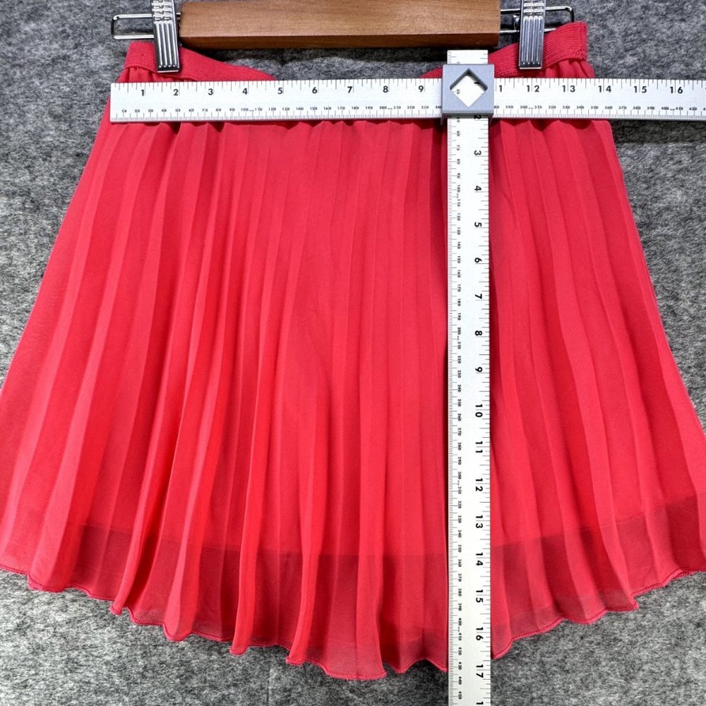 Bongo Hot Pink Pleated Sheer Skirt Lined Wrinkle Free Polyester Size M/M