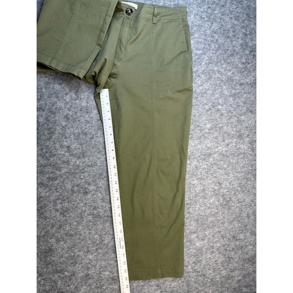 Ann Taylor Weekend Straight Pants Sz 10P Olive Green Business Casual Chino