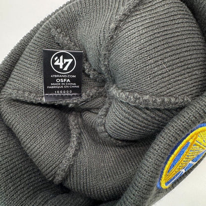 '47 Golden State Warriors Gray White Knit Beanie Pompom Hat