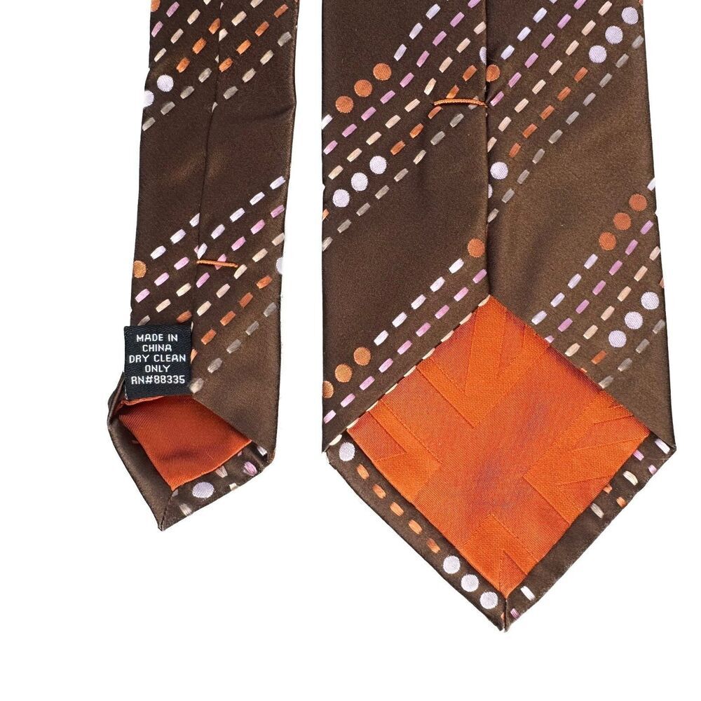 Ben Sherman Men Neck Tie Silk Brown Colorful NWOT