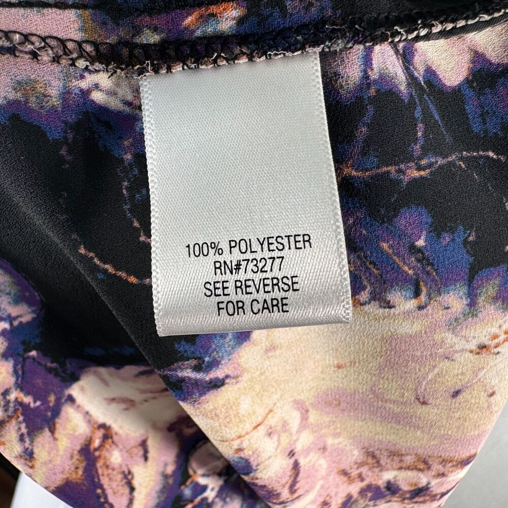 Simply Vera Wang Ladies Sz SX Floral Tie Neck Tank Sleeveless Pullover