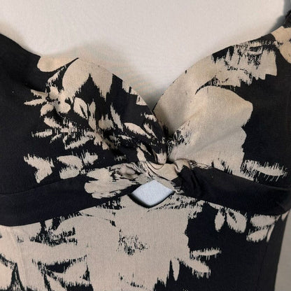 American Eagle Crop Top Sz M Ruched Back Sweetheart Neck Line Flutter Sleeve