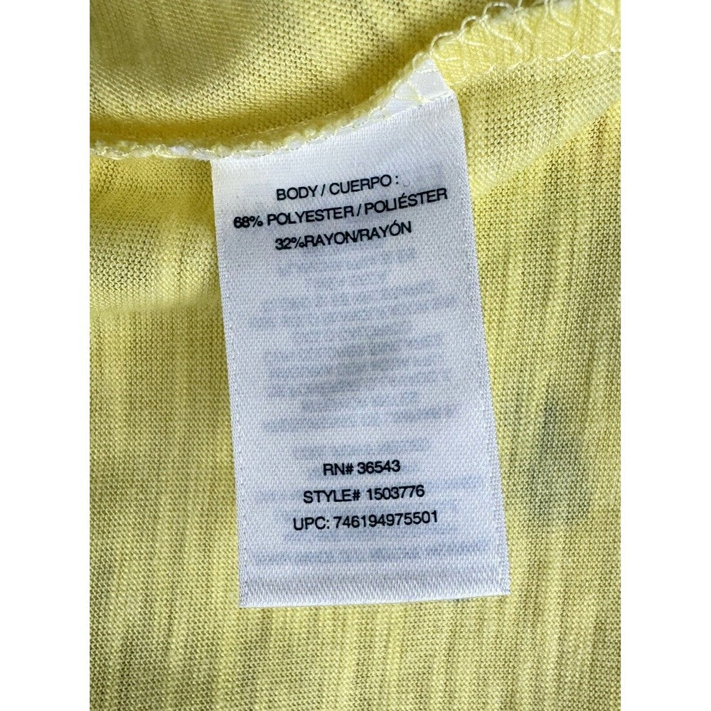 Izod Top Sz XXL Yellow Short Sleeve Blouse With Pineapple Print