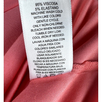 Ellen Tracy Top Sx XXL Coral Soft Knit Tunic Crew Neck Short Sleeves