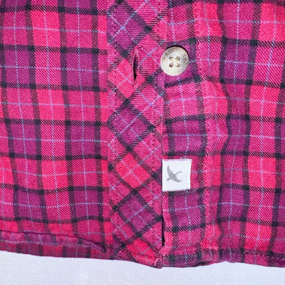 Eddie Bauer Ladies Sz S Flannel Shirt  Red/Black Plaid Long Sleeve Button Down
