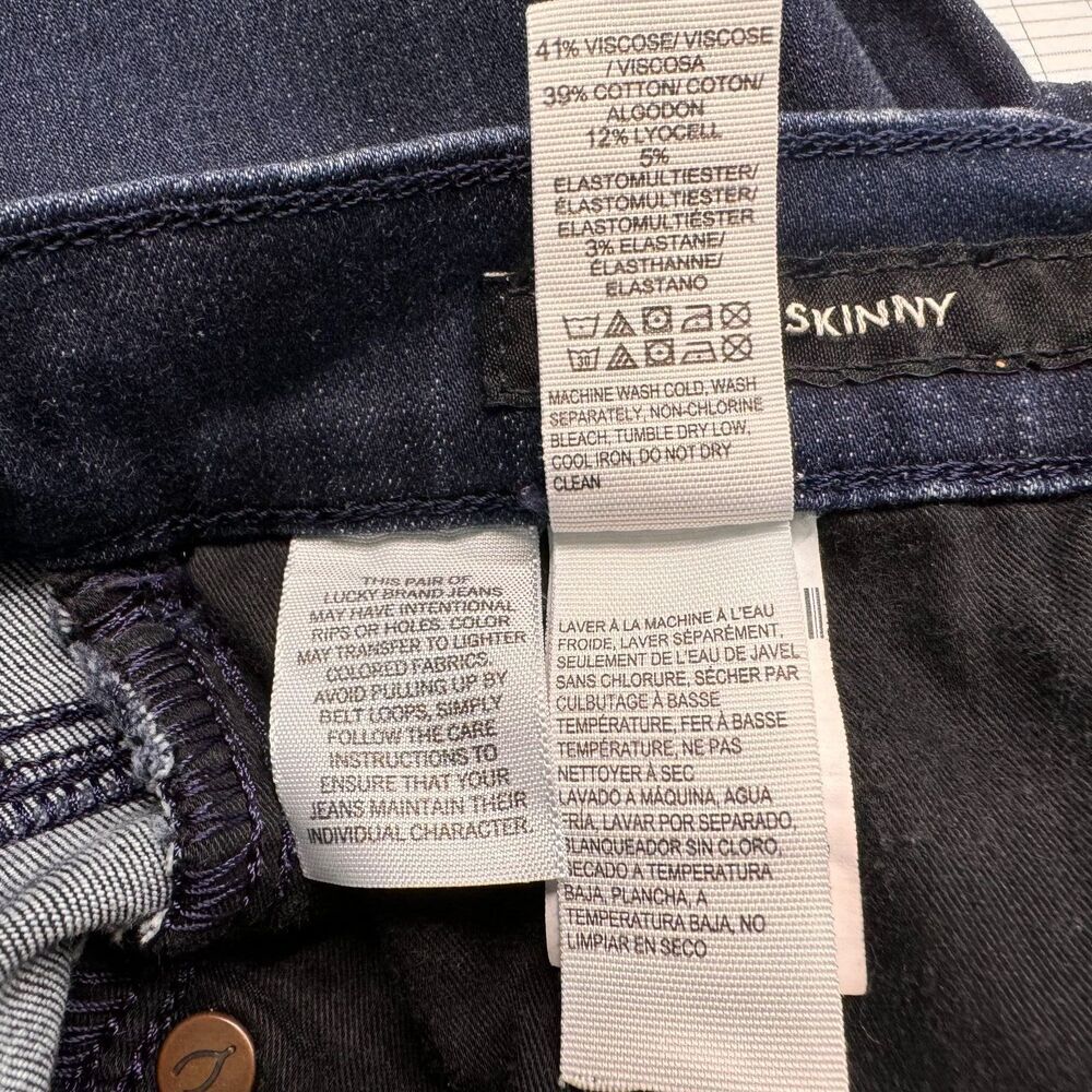 Lucky Brand Ava Skinny Jeans Sz 2/26 Dark Wash Blue Denim
