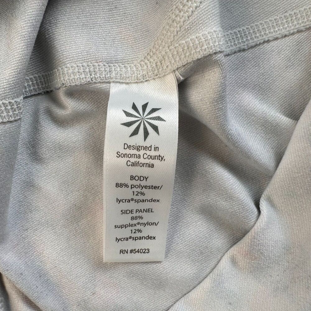 Athleta Capri Yoga Pants Sz L High Rise White and Multicolor Print