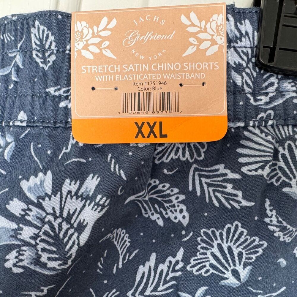 Jachs Girlfriend Women Sz XXL Shorts Blue Floral Chino Printed Midrise