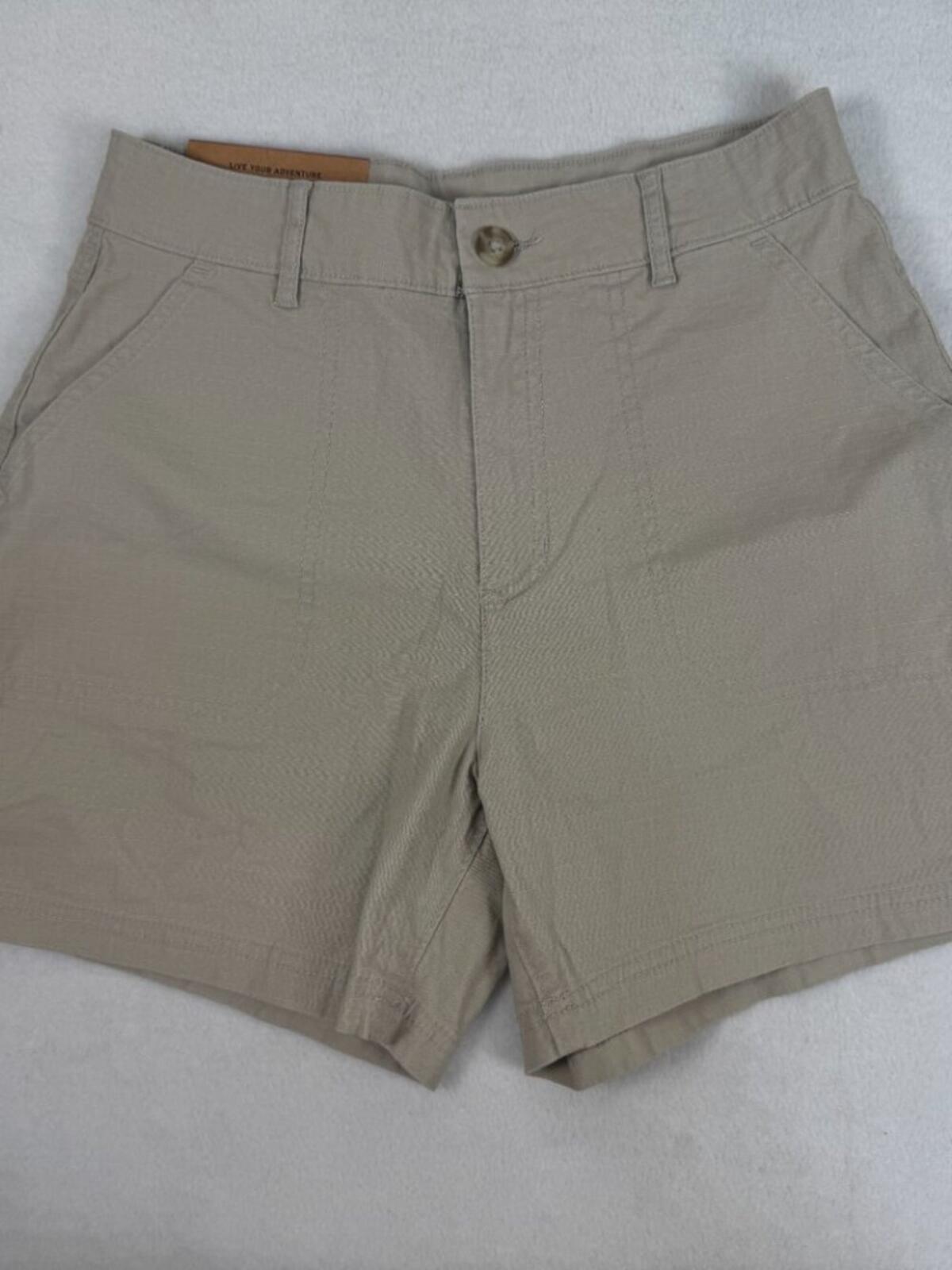 NWT Eddie Bauer Women's Ripstop Shorts Size 4 Beige Outdoor Hiking Travel B2246