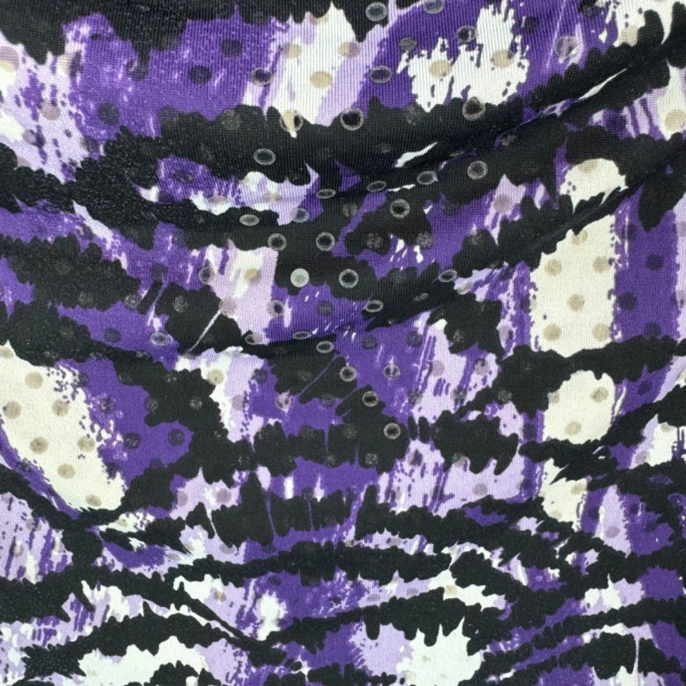 Alfani Women Blouse Sz L Tank top cowl neck embellished Purple Black White