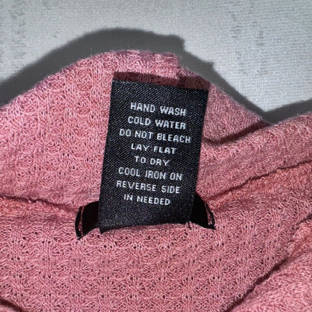 Justify Hoodie Sz S Pink Waffle Knit Dropped Shoulder Long Sleeve Elastic waist