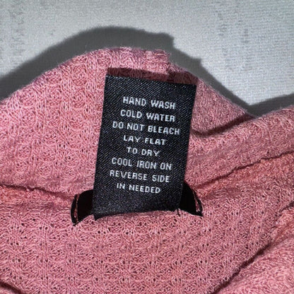 Justify Hoodie Sz S Pink Waffle Knit Dropped Shoulder Long Sleeve Elastic waist
