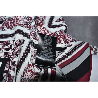 Heart Soul Boho Burgundy Floral V-neck Long Sleeve Blouse - Size Small