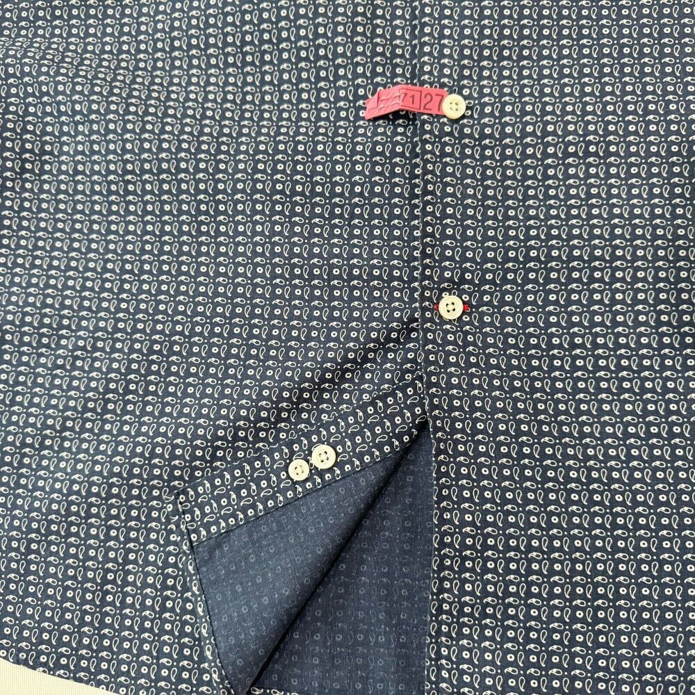 Daniel Cremieux Collection Men Shirt Sz M Blue White Long Sleeve Button Front