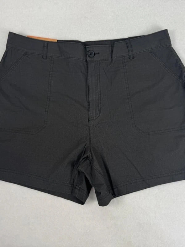 NWT Eddie Bauer Women's Ripstop Shorts Size 16 Black Outdoor Hiking Travel B2249