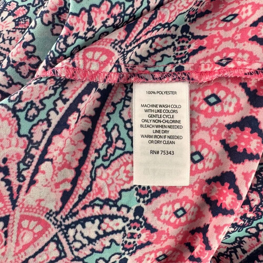 Cynthia Rowley Halter top Sz L Multicolor Paisley print, front keyhole