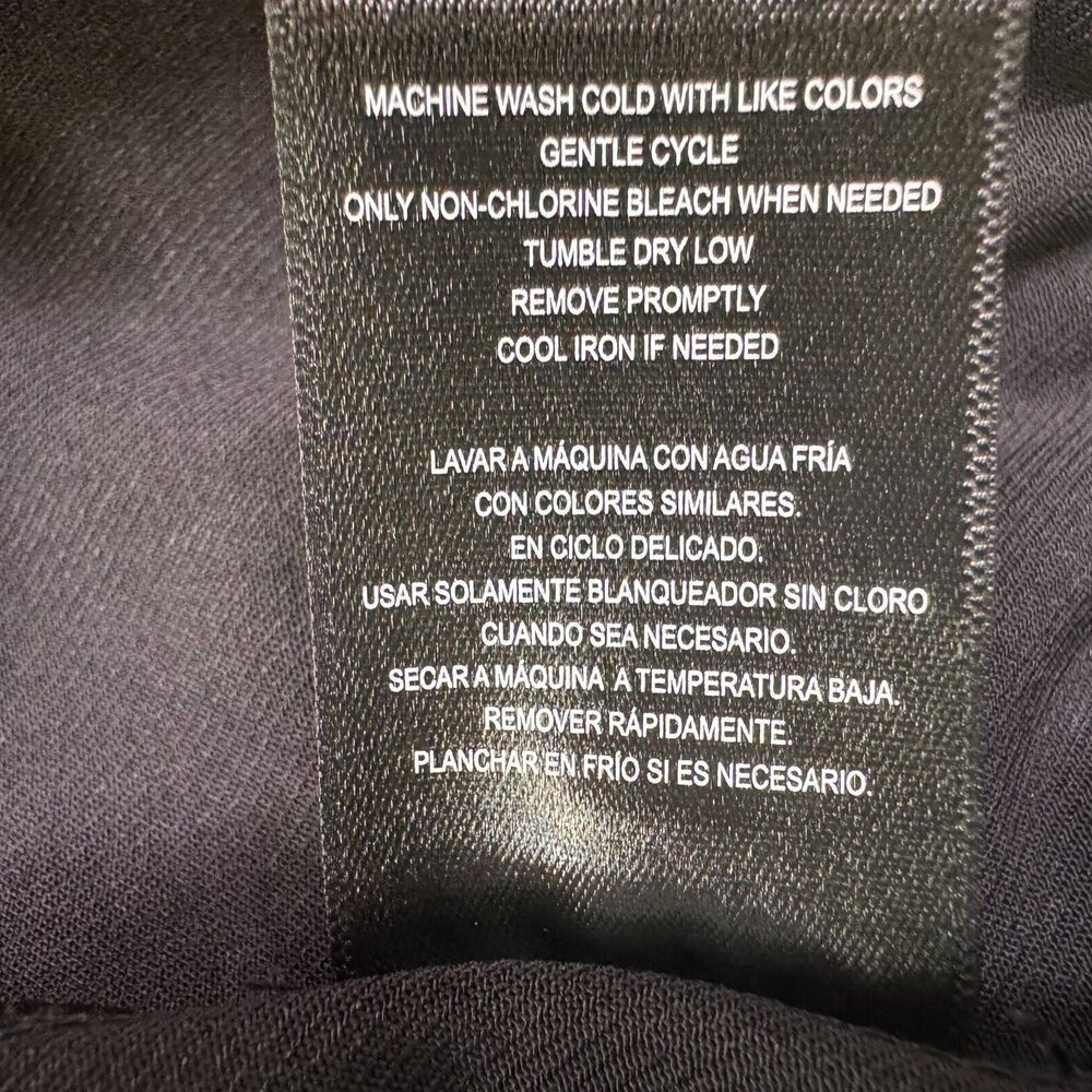 32 Degrees Ladies Dress Sz M Black Twill Short Sleeves Clinched Waist 2 pockets