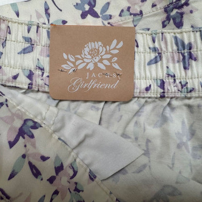 Jachs Girlfriend Women Sz XXL Shorts White Floral Chino Printed Midrise