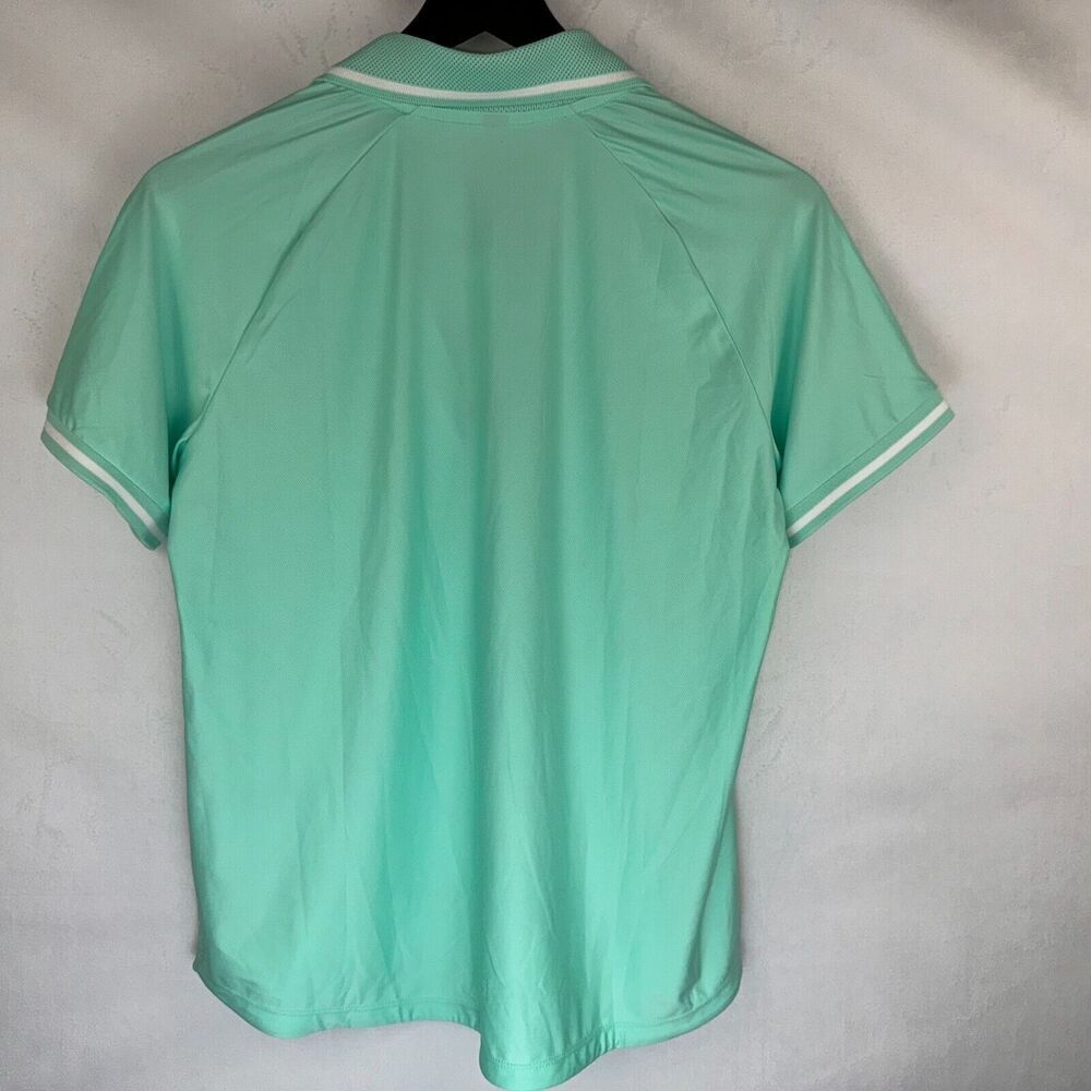 Mondetta Polo Sz M Women's Active 1/4-Zip Green Short Sleeve Mesh Shirt
