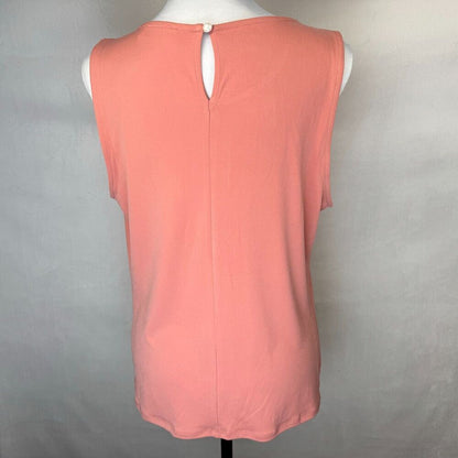 Zenana Silky & Soft Top Sz L Pleated Scoop Neck Sleeveless Top L