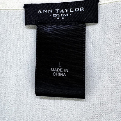 Camiseta sin mangas Ann Taylor de encaje de ganchillo color crema, cuello en U, talla G