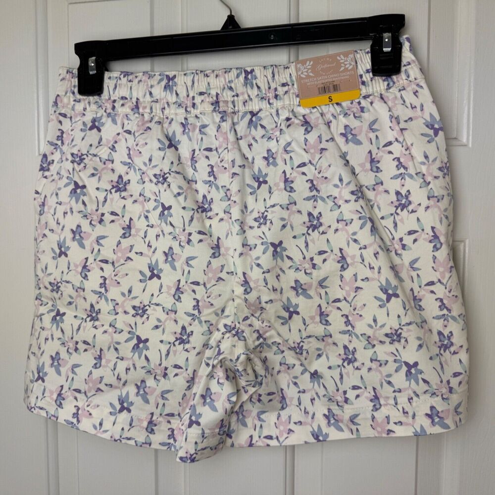 Jachs Girlfriend Women Sz S Shorts Zipper White Floral Pink Blue Printed