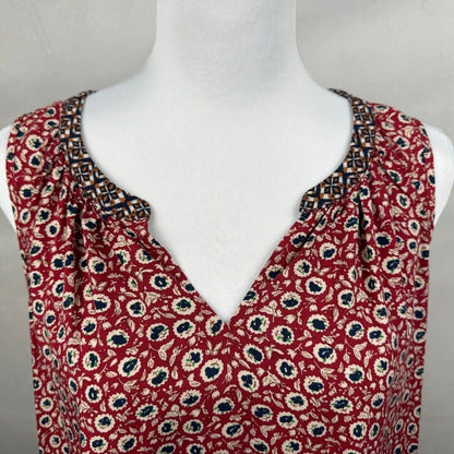 Anthropologie One September Tank Top Sz S Tamarosa Accordion Back Split Neck