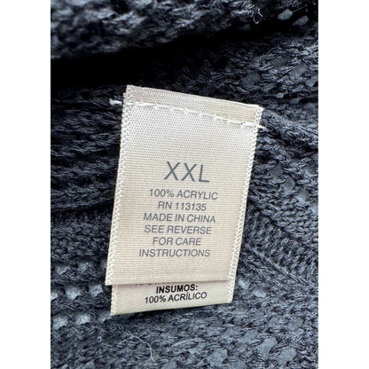 Leo & Nicole Top Sz XXL Women Black Open Knit Cardigan 3/4 sleeves