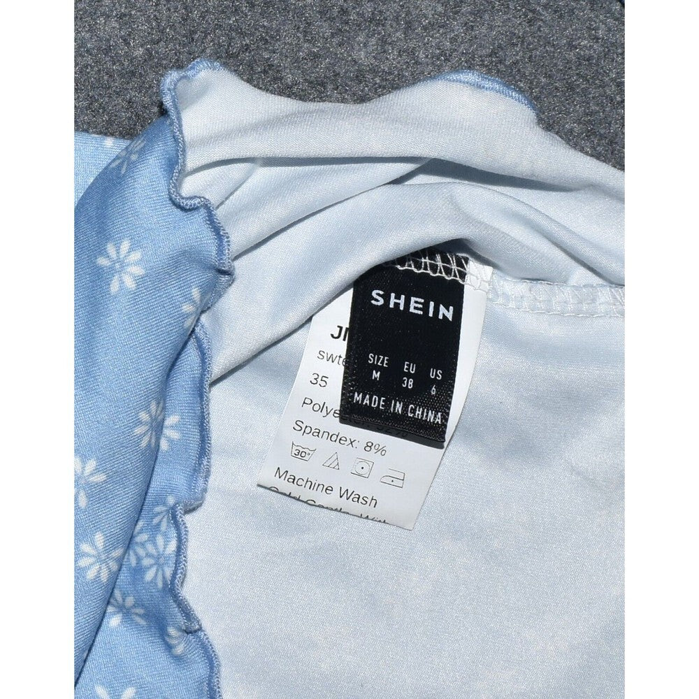 Shein Crop Top Long Sleeve Light Blue Size Medium US 6