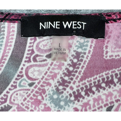 Nine West Vintage Red Sleeveless Top with Black Velvet front neckline - Size L