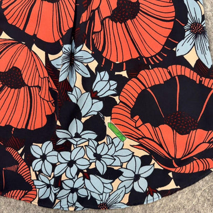 Loft Women Top Sz XS Henley Sleeveless Multicolor Floral Print