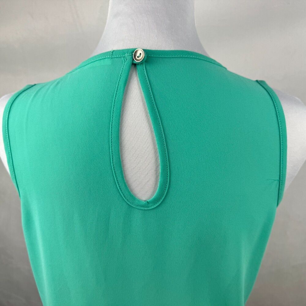 Voice Of California Top Sz S Knit Green Geometric Sequined Sleeveless