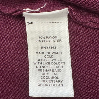 Cable & Gauge Women's Burgundy Scallop Neck Long Sleeve Sweater NWT