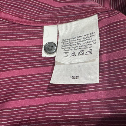 Camisa de mujer Eddie Bauer talla XL, rosa a rayas, manga larga, con botones