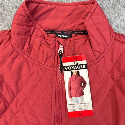 Voyager  Ladies Sz M Red Quilted Jacket Water Resistant Lightweight NWT B2061