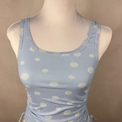 Princess Polly XX Blue Daisy Print Mesh Crop Top Women's Size 4