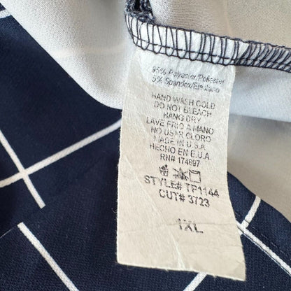 Fashion Nova Women Sz 1XL Plaid Crop Top Navy Plaid