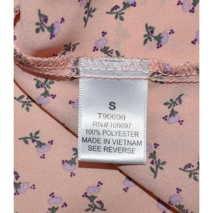 Sweet Rain Top Peach and purple flowers - Sleeveless Blouse - Size S