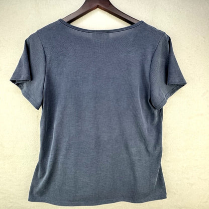 Lavender Field Blouse Women Size Medium Blue princess cut