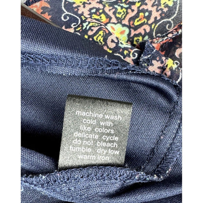 FullTilt Navy  and multicolor print Spaghetti Strap Crop Top Size Small