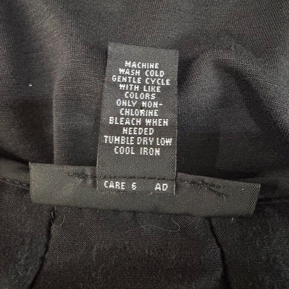 Alfani Women Top Sz 10 Black Neck Ruching Front Satin Stretchy Back Knit