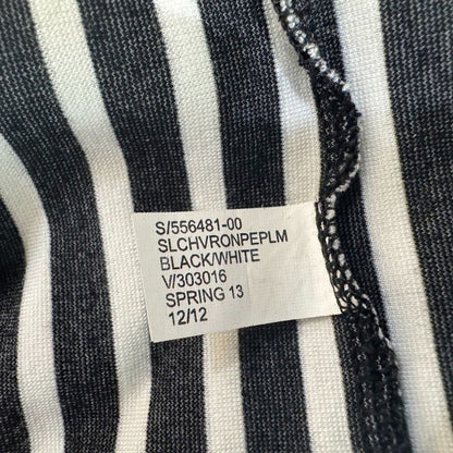 Banana Republic Top Sz 4 Knit Striped Peplum Sleeveless VNeck Zipper