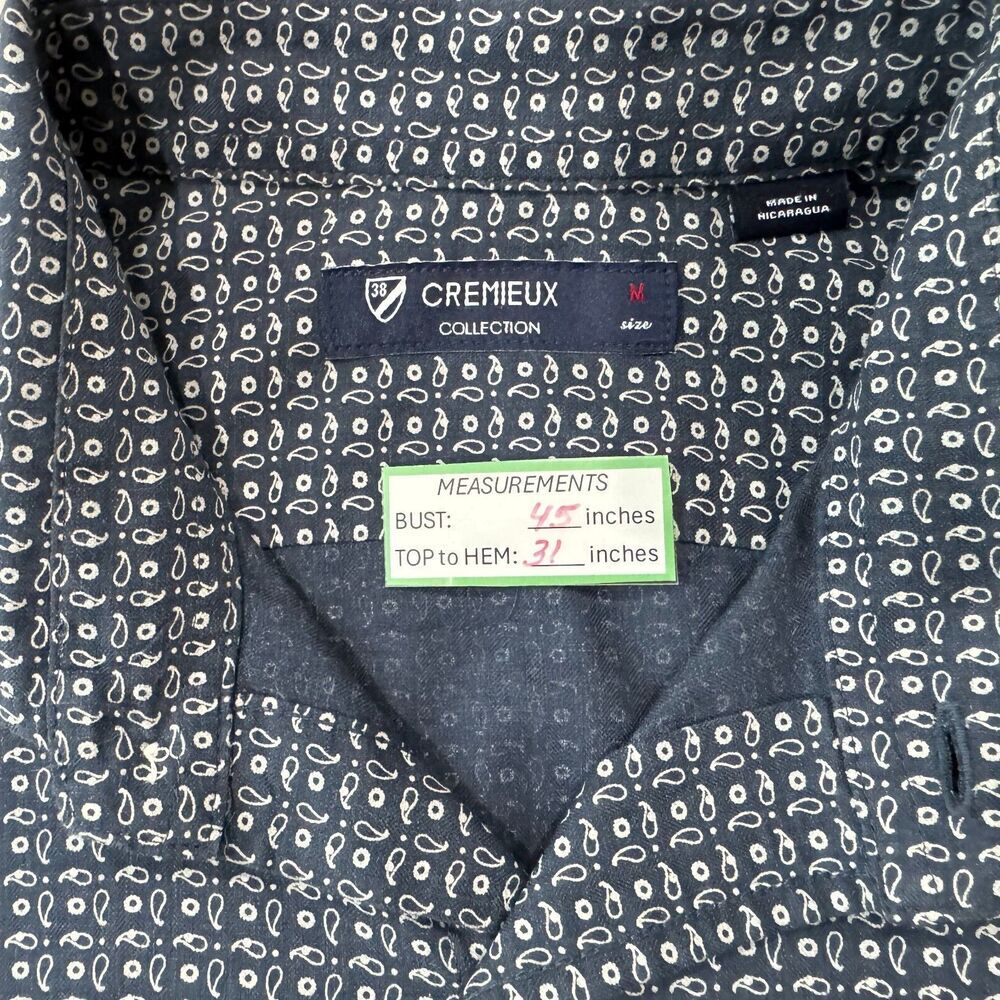 Daniel Cremieux Collection Men Shirt Sz M Blue White Long Sleeve Button Front