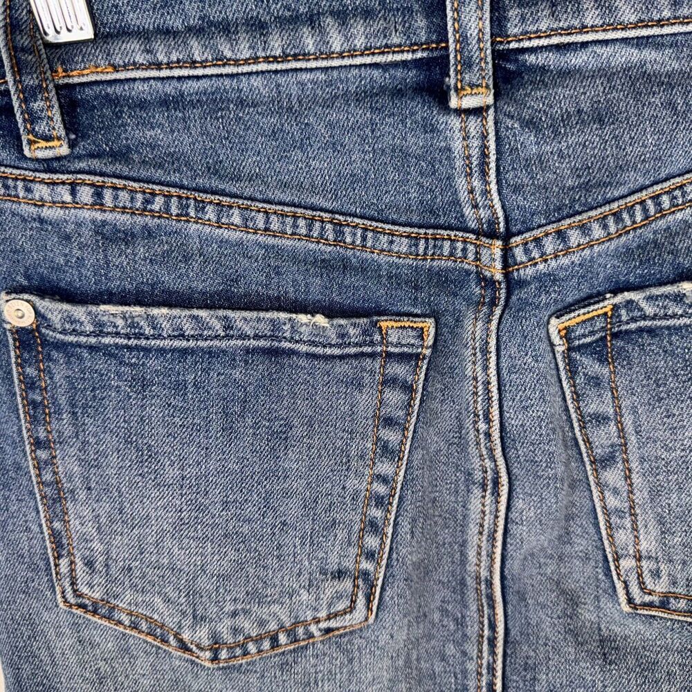7 For All Mankind Sz 23 Two Tone  Denim Mini Front Zipper 4 pockets Y2K Skirt