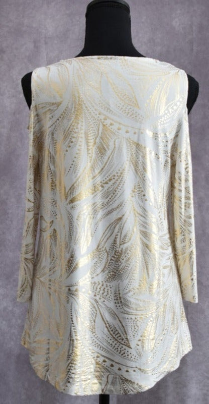 JM Collection Women Top Sz XS Scoop Neck Cold Shoulder Long Sleeve