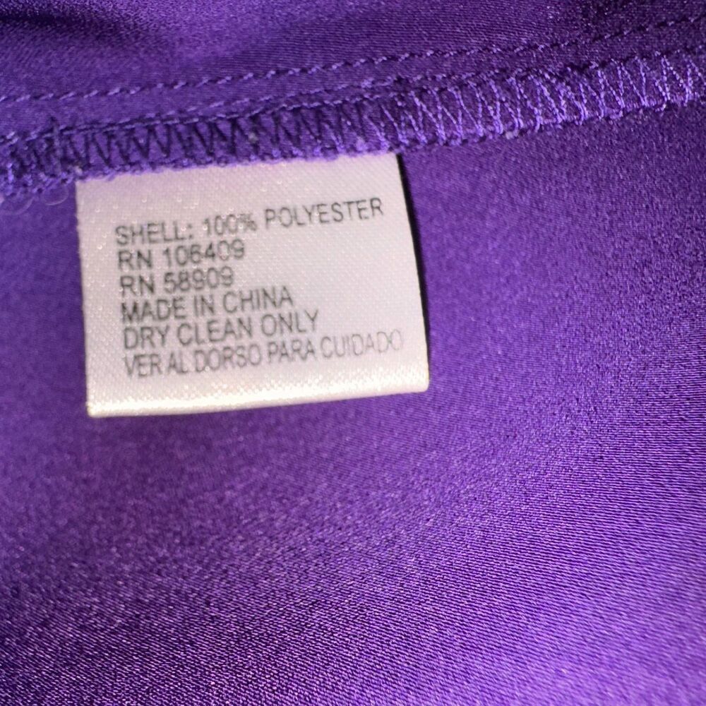 Antonio Melani Blouse Sz S Purple Button Up Collar Long Roll up Sleeves