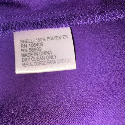 Antonio Melani Blouse Sz S Purple Button Up Collar Long Roll up Sleeves