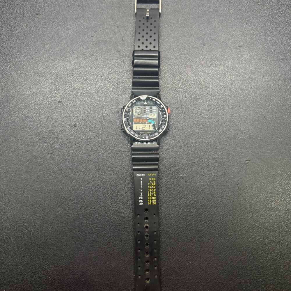 Vintage Citizen Wind Velocity Digital Watch 42-8035 Water Resist